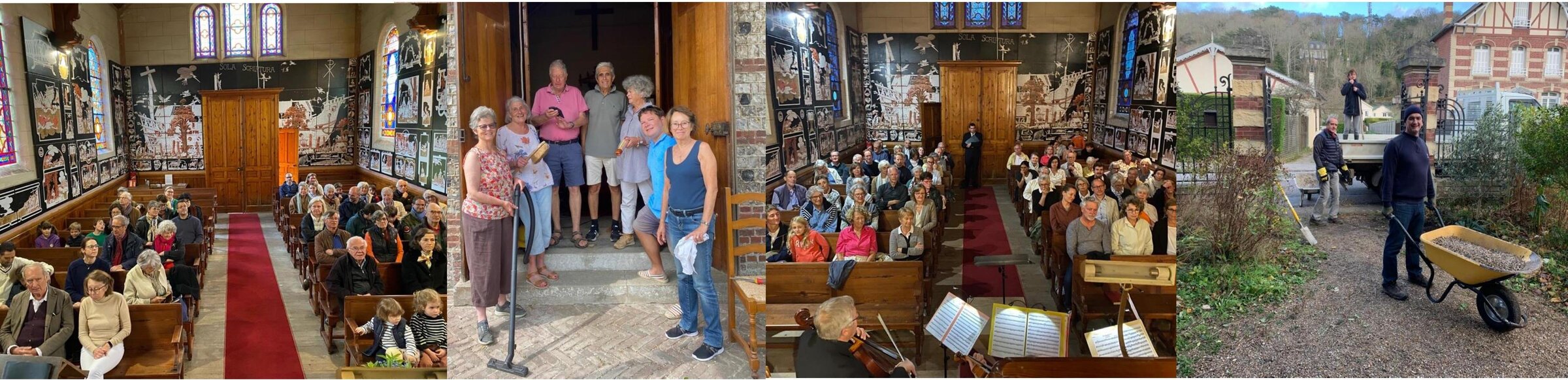 Vie de l'association du Temple d'Étretat : cultes, concerts, rencontres et entretien du site