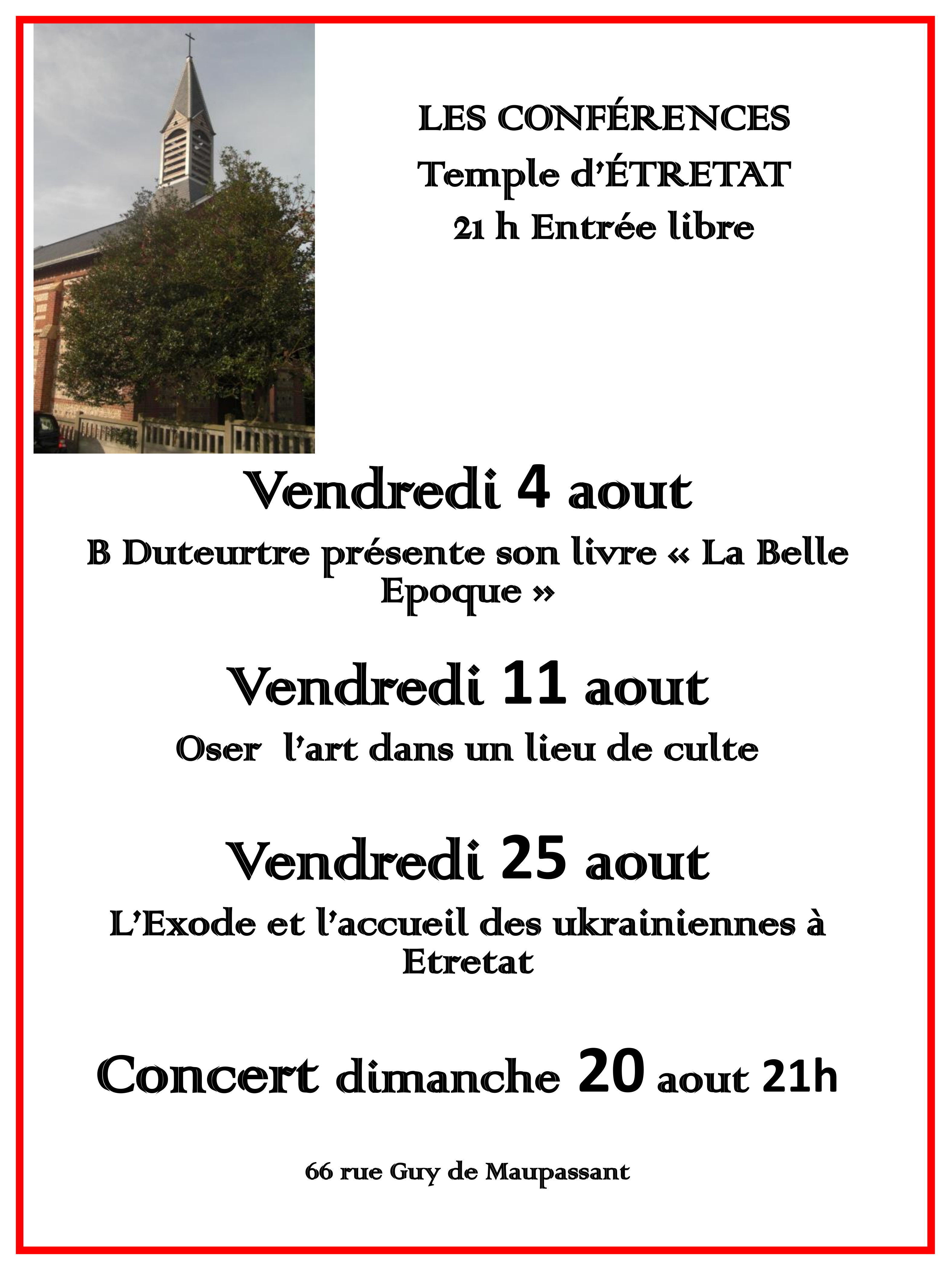 Concerts au temple