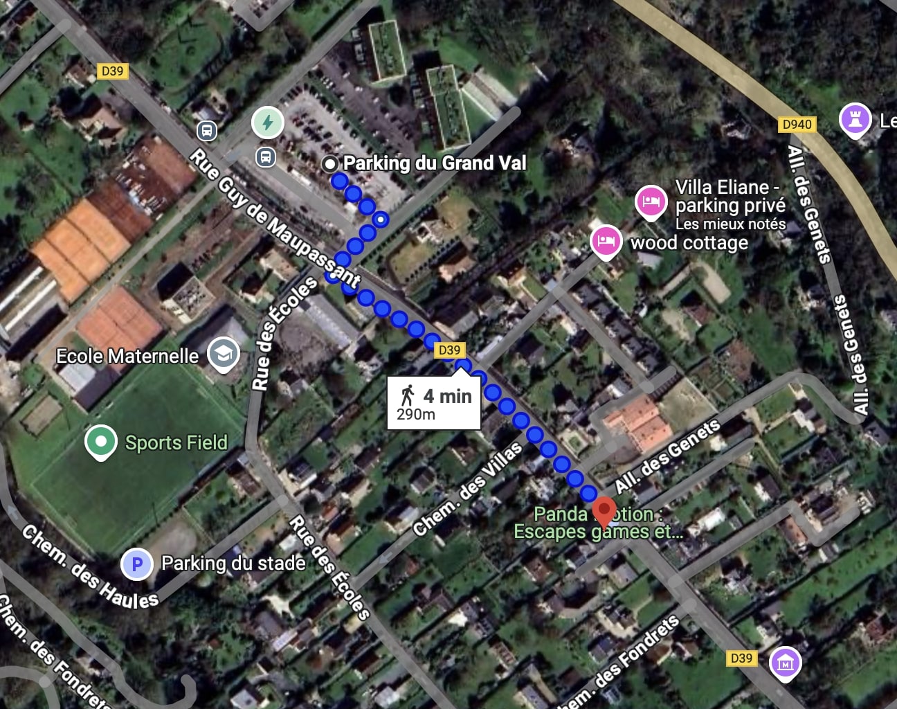 Plan du parking Grand Val